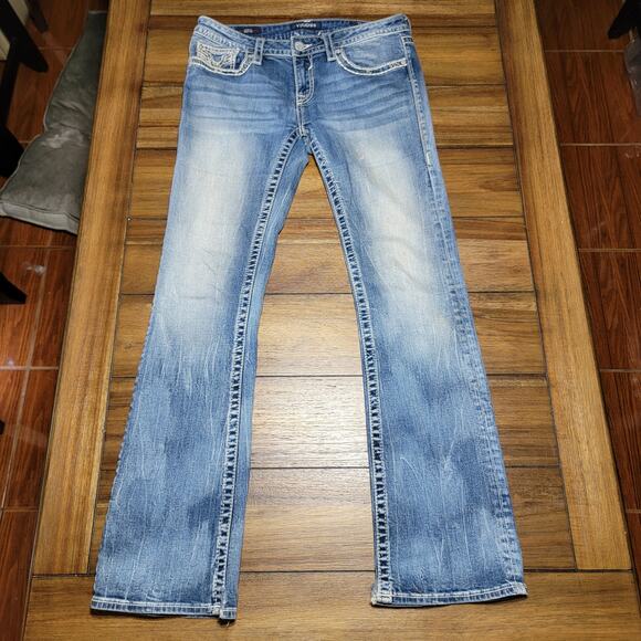 Vigoss Classic Denim Boot Cut Jeans w/ Bling Back Pockets - Size W29 L33 - Picture 1 of 10